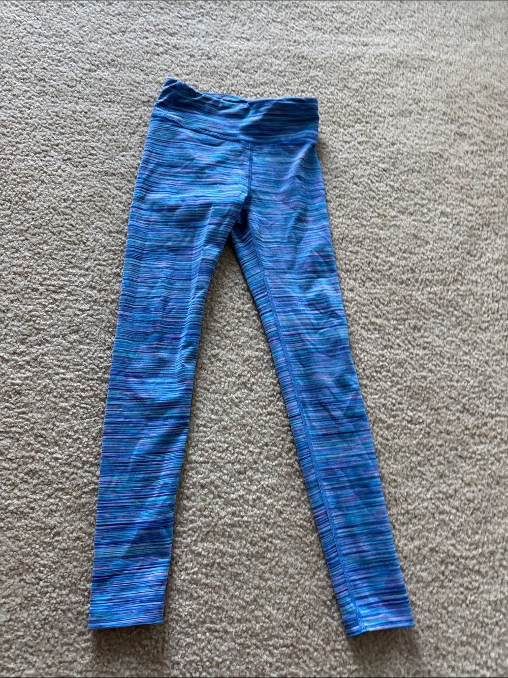 Athleta Blue Multi-Stripe Kids Leggings
